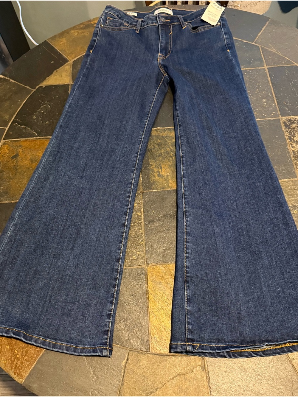 Vigoss Dark Blue Wide Leg Flare Jeans